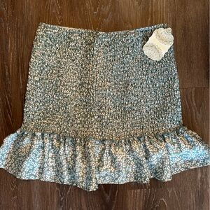 Altar'd State Floral Blue and White Mini Skirt